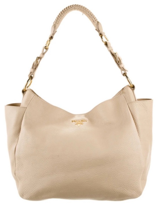 Prada Handbags - Prada Vitello Daino Leather Hobo Bag Camel Tan Pebbled Calf Skin Gold Hardware